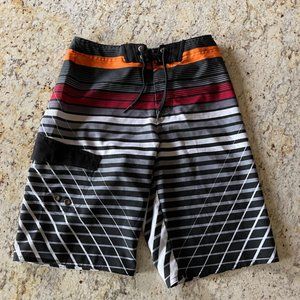 Tony Hawk Boardshorts Black and White with Color Pattern Size 16